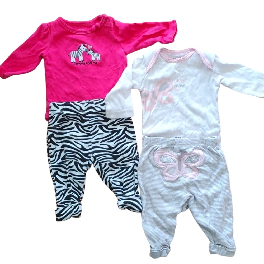 Carters Girls Mommy & Me Long Sleeve Shirts and Pants Sets Zebra and‎ Butterfly